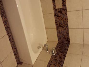 Bathroom Remodel w glass tile