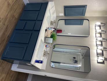 Photos by LTE Remodeling #5 Sand & paint cabinets, remove old counter top
Install new quartz counter for fresh look