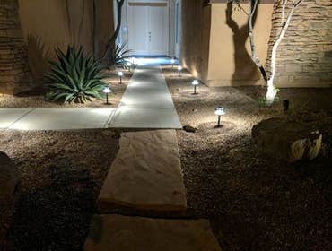 Exterior Lighting Exterior lighting for pathways, palm trees, commercial and residential.