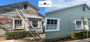 Photos by Bear Island Painting #2 Pressure wash, prep, full prime and paint house and garage using top of the line materials.