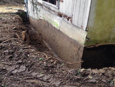 Barn foundation BEFORE