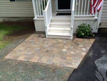 Deck and paver patio