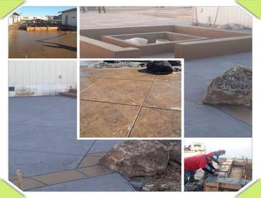 Stamped colored concrete