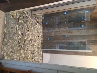 Bathroom conversion plus addition Existing water heater/softener room converted into bathroom. New storage room addition for new water heater/softener 