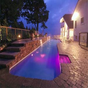 Photo(s) from Jasons Pool And Spa Llc Fox Pools 8' x 72' Lap pool with 1 walk out step and 1 Buddy seat.