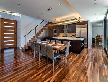 Hawthorne Drive, Los Altos, CA Modern style with a hint of personal touches create a dramatic look for these kitchen and bathroom remodels.
