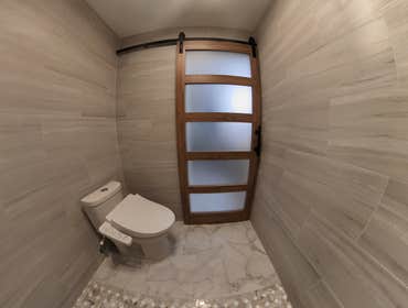 Curbless Walk-in Shower Barn Door