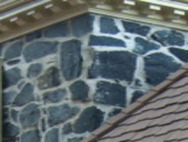 Repaired stone wall