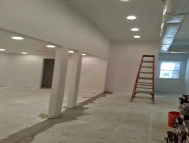 drywall job in flooring before