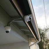 Security Cameras Customer wanted security cameras installed but had not roof access.