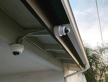 Security Cameras Customer wanted security cameras installed but had not roof access.