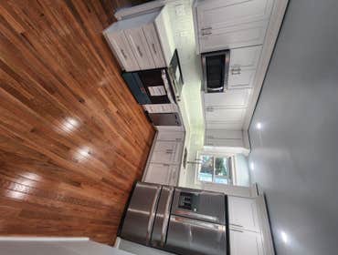 Joan's Kitchen - by Paz Builds Full Gut Kitchen Remodel.
Kitchen was stripped down to studs and subfloor with bulkheads removed.
Installed:
Oak hardwoo