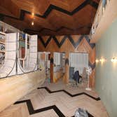 Chevron on walls/ceiling/floor