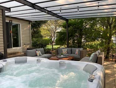 Bright Covers Patio Covers and Commercial Sun Canopies Blocks UV rays and heat, transmits natural light. Made of translucent panels and painted aluminu