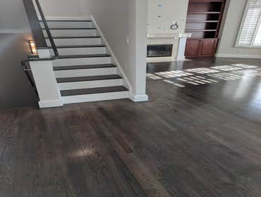 Common white oak, tongue & groove, rustic pewter stain, San Francisco