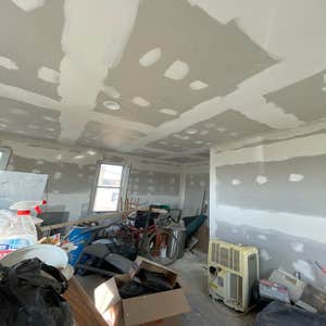 Photos by Last Stop Roofing & Home Repair LLC #2 Recessed lights, sheet rock, spakle, and sanding!