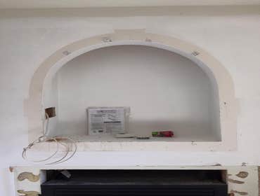 fireplace during remodel