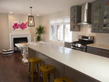 Kitchen Remodel Kitchen Remodeling Solutions:
Enlarged the kitchen and created an open concept kitchen by removing the wall through kitchen and 