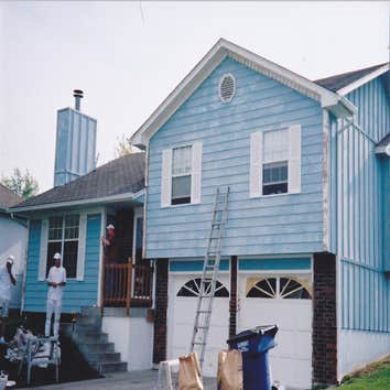 Home Exterior Paint Job We revived this home with a brand new paint job on the outside!