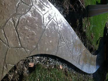 Stamped and dyed concrete