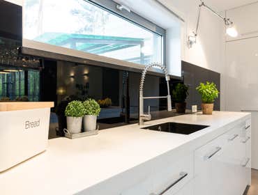 Calabasas, CA - Kitchen in a New Construction House One of our amazing projects, part of a new construction house.
Here you can see the modern kitchen,