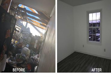 Before and after photo comparison Restoration work