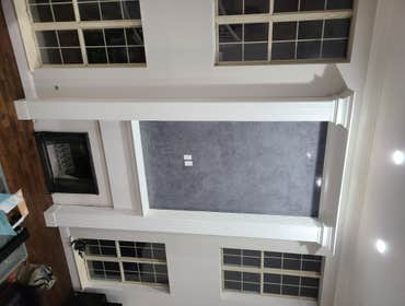 Venetian plaster fireplace