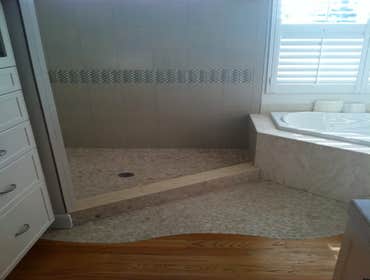 Splash Area Transition to Wood