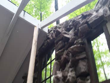 Cabin Roof This project involved demolition of roofing and re framing the roof adding collar tie supports to the existing cathedral rafters new 5/4 rou