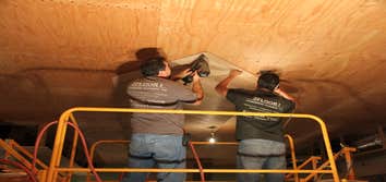 Installing chevron on ceiling