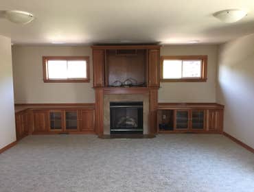 Home Theater- Before, During, After We worked with the client to transform an outdated bonus room to a new dedicated home theater.
First we removed 