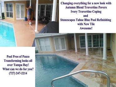 Pool and Spa Construction and Remodeling See some of the work we do all the time. From paver or travertine decking or driveways to new pool constructio