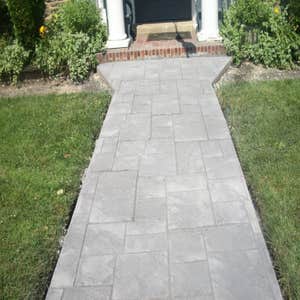 2339 BRYN MAWR AVE. PHILA PA. REMOVED THE OLD SIDEWALK AND CURB AND REPLACED IT WITH NEW REGULAR CONCRETE, NEW STAMPED CONCRETE(NOTCHED ENGLISH...