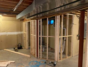 Photos by Kmas Construction LLC #12 Creation of basement room and laundry room with heat and trim internally and externally of the rooms