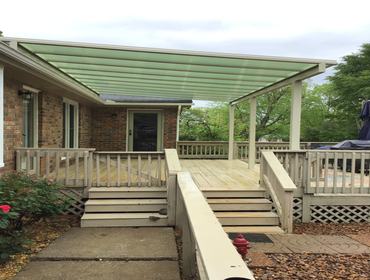 Bright Covers Patio Covers and Commercial Sun Canopies Blocks UV rays and heat, transmits natural light. Made of translucent panels and painted aluminu