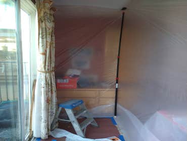 Indoor dust and debris protection for sliding door installation 001