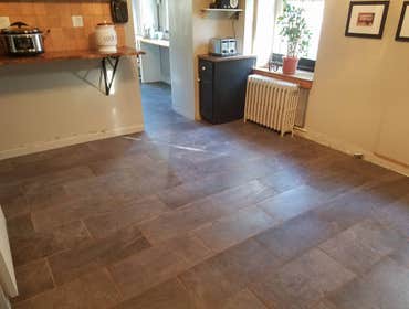 Porcelain tile floor