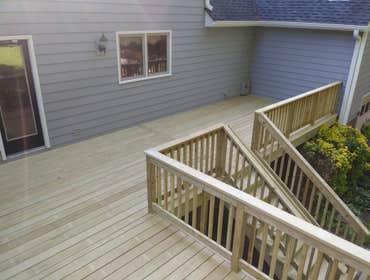 Picture framed pressure treated deck