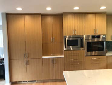 BOOKMATCHED KITCHEN CABINETS