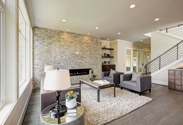 Living Room & Fireplace | Refined Rustic | Westlake Village, CA