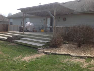 before wooden deck