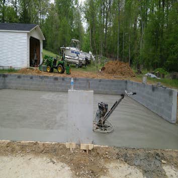 concrete and cinder block