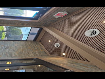 Installation of ceiling, beam, & trim