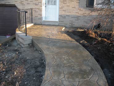 Stamped and dyed concrete