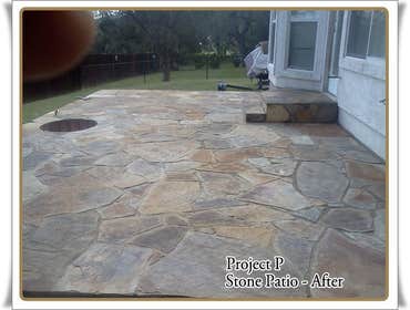 flagstone patio and fire pit masonry patio