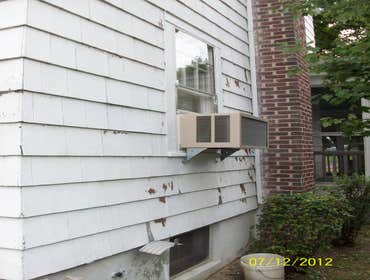 Brilliant Painting, LLC Exterior Project 1 Before and after photos of a full house that has been power washed, scraped, hand sanded, primed, and painte