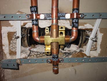 copper repipe shower valve