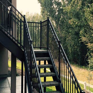 stairway, railing and steps