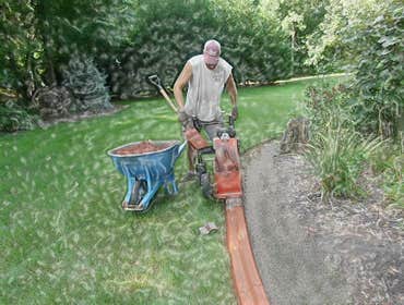 Hanover area we installed curbing around a retaining wall
