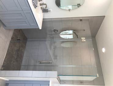 Netherby Master Bathroom Complete remodel, move shower, vanities, all plumbing, electrical, and mechanical, curbless shower, free standing tub, new til